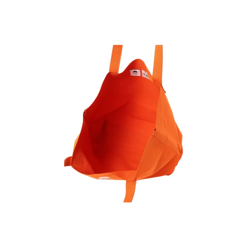 Beams Kurashiki Hump Collaboration 100% Cotton With Canvas Canvas Bag Tote Bag Shopping Bag Handbag Men's Orange/Navy-4