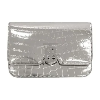 Burberry Polyurethane And Polyester Blend Shoulder Bag Women's Silver