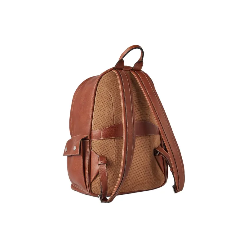Brunello Cucinelli Grained Calfskin Backpack Men's Brown-1