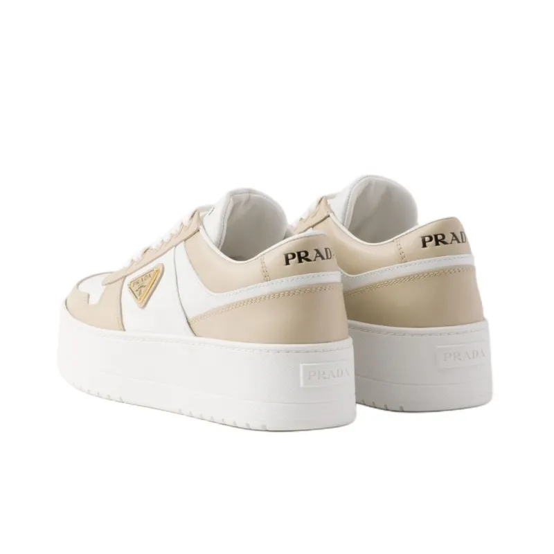 PRADA Downtown Bold Low Top Skateboard Shoes 5cm Women's Ecru-3