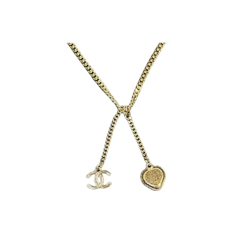 CHANEL Metal, Glass Pearl, Crystal Necklaces Women's Gold-3