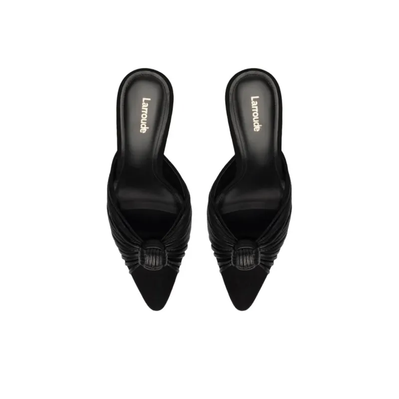 Larroude Closed Toe Slippers 9.6cm Women's Black-3