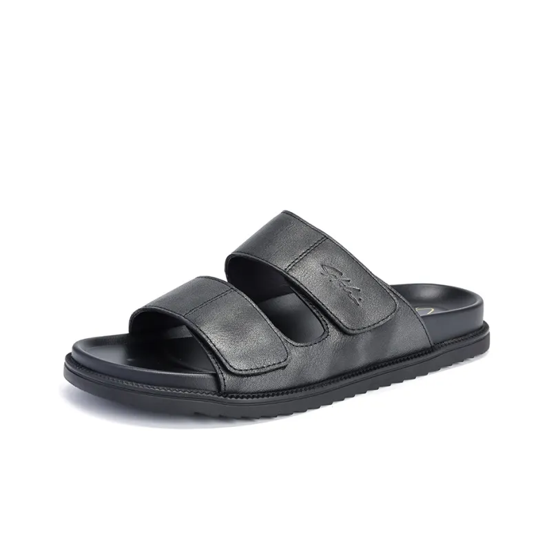 Satchi Quiet Slip Resistant Odor Resistant Abrasion Resistant Slide Slippers Men's Black-1