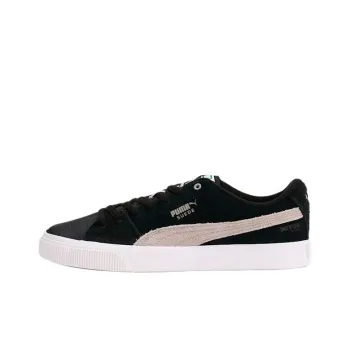 PUMA Suede Anti-Slip Wear-Resistant Low-Top Skateboard Shoes Unisex Black Color