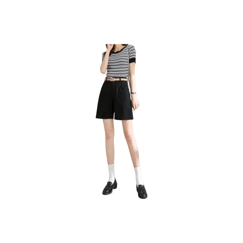 TERRE BLEUE Casual Shorts Women's Black-1