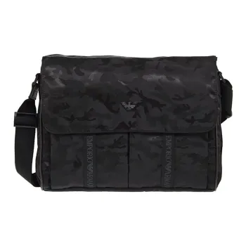 EMPORIO ARMANI Nylon With Acrylic Shoulder Bag, Crossbody Bag Men's Black