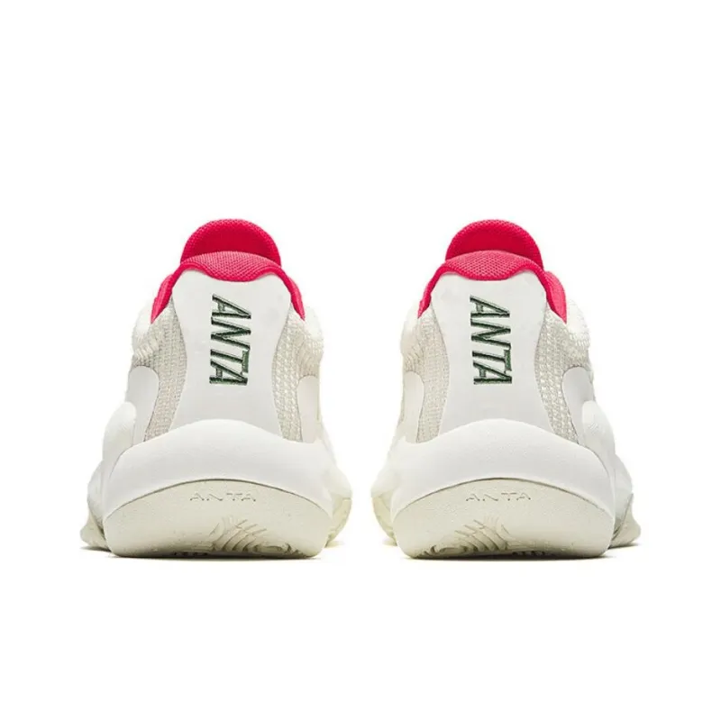 Anta 3 Point Rain Lite V2 Cushioning Low Top Basketball Shoes Men's White Red-3