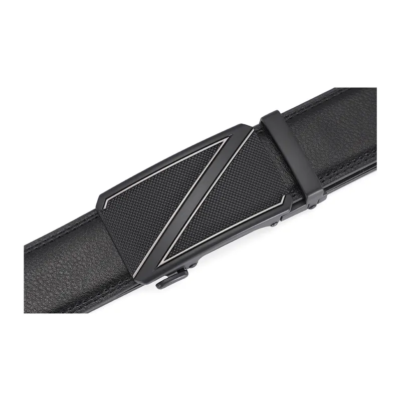 KENMO Cow Split Leather Minimalist Style Letter Z Automatic Buckle Width 3.5cm Present Box Included Leather Belts Men's-3