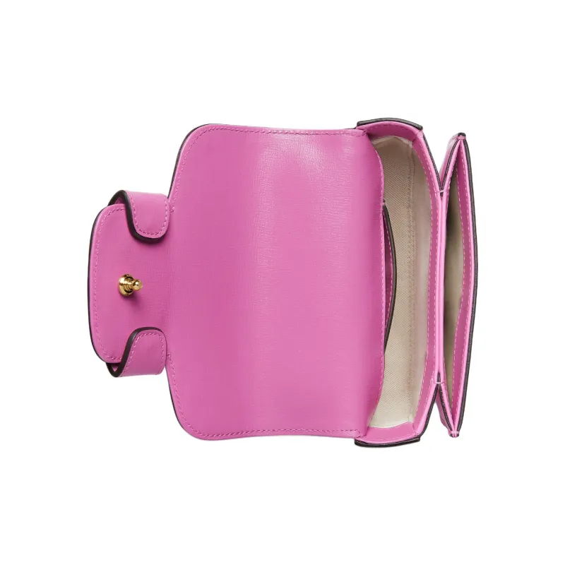GUCCI Horsebit 1955 Leather Shoulder Bag Crossbody Bag Handbag Mini Women's Pink-5