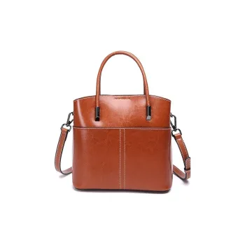 TTaG．baG Cow Leather Shoulder Bag, Crossbody Bag, Handbag Women's Sunset Yellow/Coffee/Jasper/Black/White