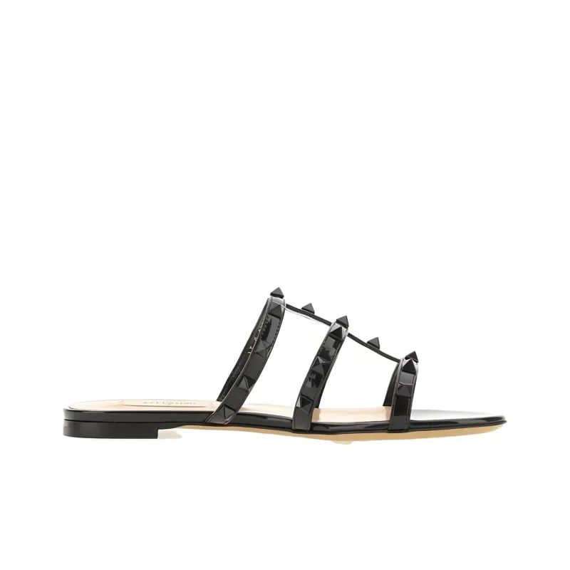 Valentino ROCKSTUD Slip Resistant Slide Slippers Women's Black-1