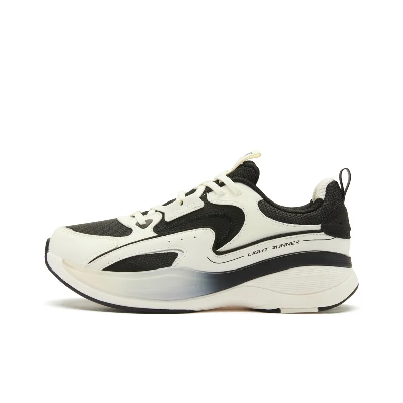QIAODAN Wear Resistant Low Top Running Shoes Women's White Black-0