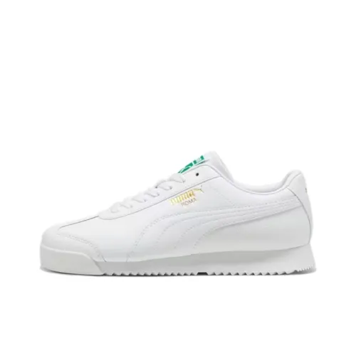 PUMA Roma Anti Slip Wear Resistant Low Top Running Shoes Unisex White Gold