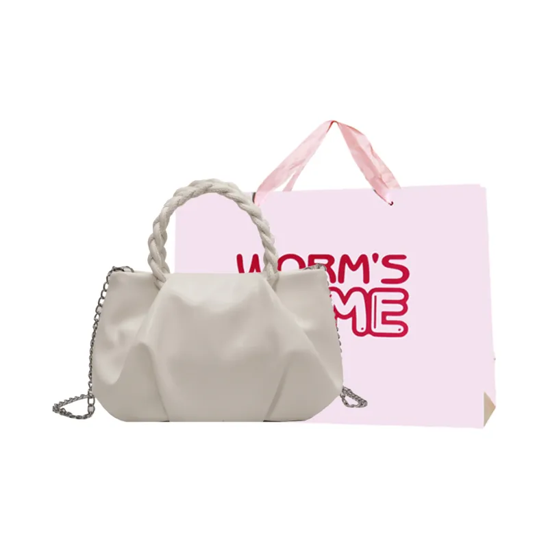Worm's Home PU Crossbody Bag, Shoulder Bag, Handbag Women's White/Silver/Black/Blue/Pink-0