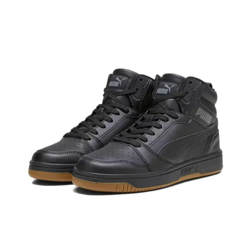 PUMA REBOUND Anti Slip Wear Resistant High Top Skateboard Shoes Unisex Black-2