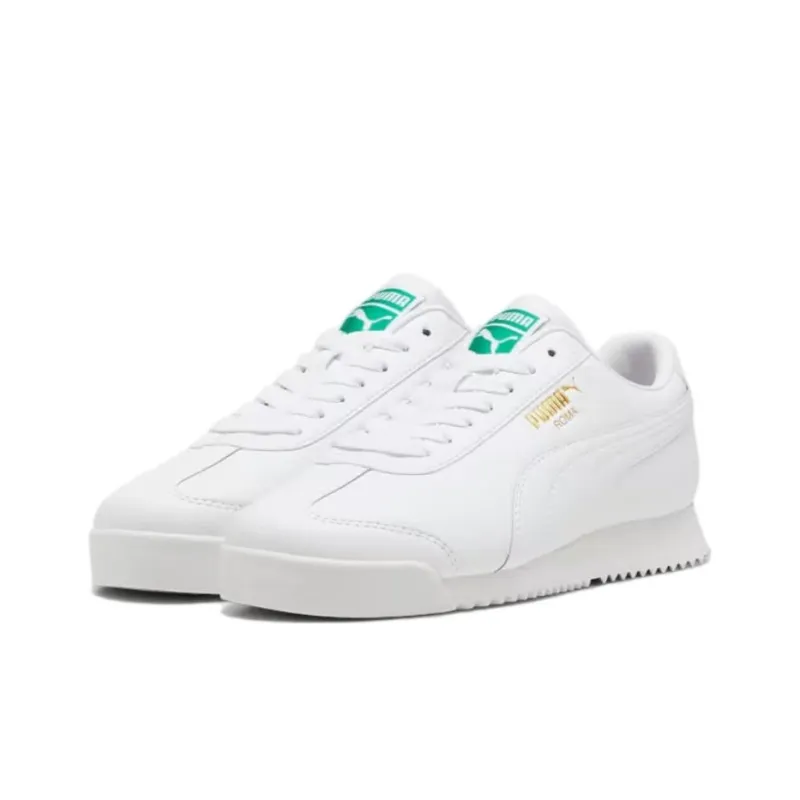 PUMA Roma Anti Slip Wear Resistant Low Top Running Shoes Unisex White Gold-2