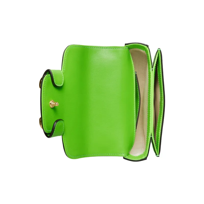 GUCCI Horsebit 1955 Leather Shoulder Bag Crossbody Bag Handbag Mini Women's Electric Green-6