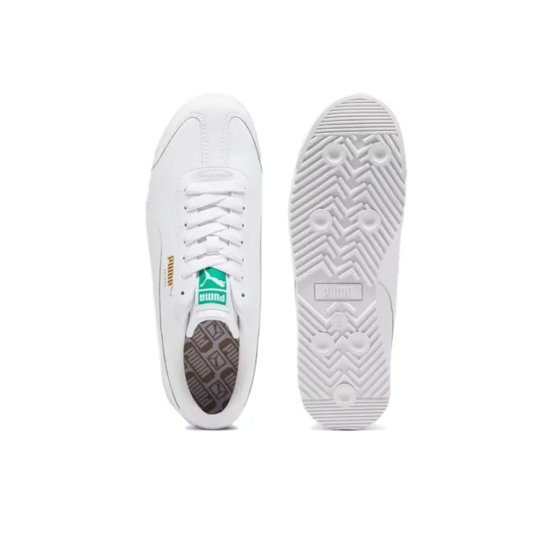 PUMA Roma Anti Slip Wear Resistant Low Top Running Shoes Unisex White Gold-3