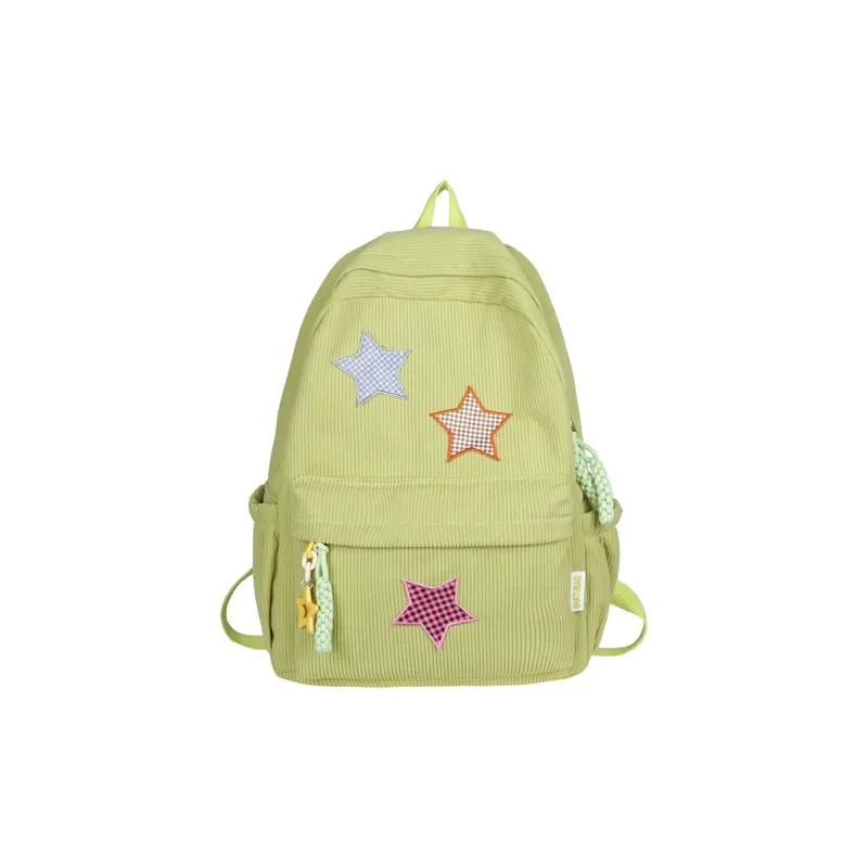 Deli Bear Corduroy Large Backpack Women's Red/Yellow/Khaki/White/Black/Green-38