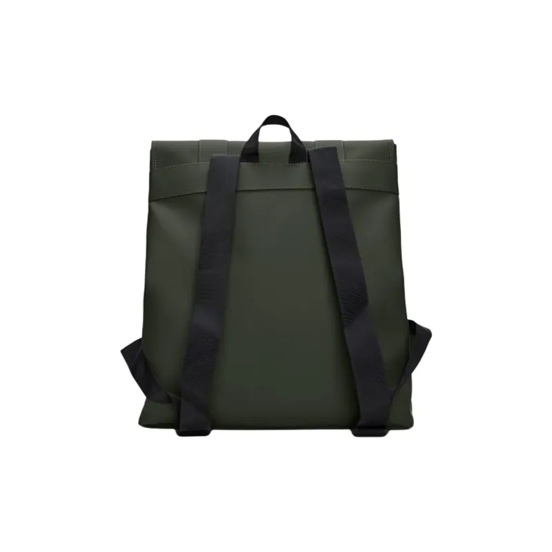Rains Polyurethane Coating Texture Polyester Backpack Regular Unisex Green-1