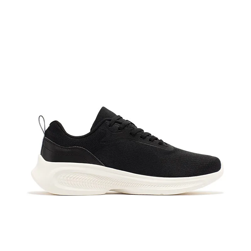 361° Cushioned Anti-Slip Wear-Resistant Breathable Lightweight Low-Top Casual Running Shoes Men's Black White-1