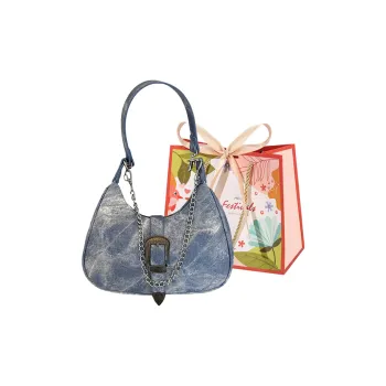 Cwatcun PU Shoulder Bag Crossbody Bag Regular Women's Blue/Gray