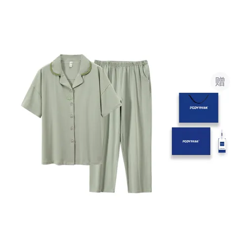 Floating Light Islands Pajama Set Women's Vanilla Green