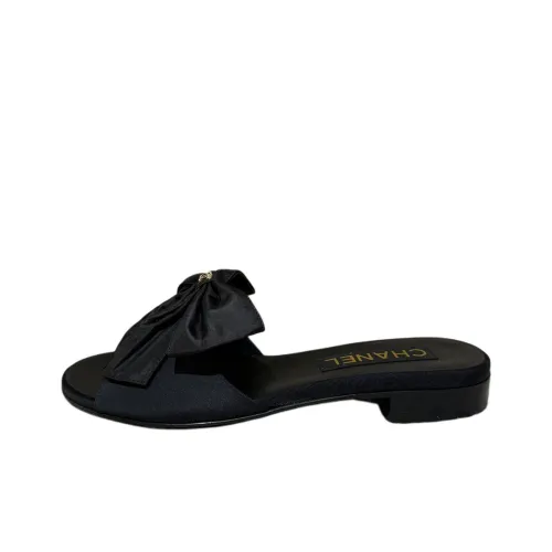 CHANEL Slide Slippers Women's Black