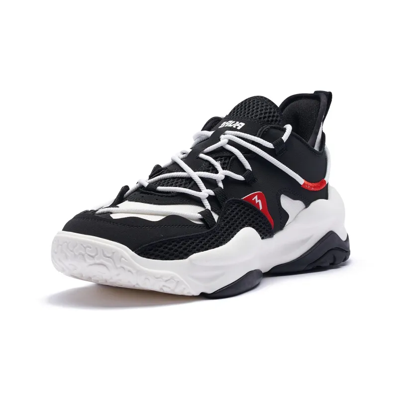 361° Cushioning Lightweight Low-Top Basketball Shoes Men's Black White-2