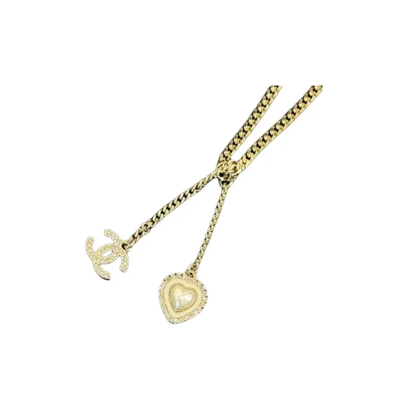 CHANEL Metal, Glass Pearl, Crystal Necklaces Women's Gold-2