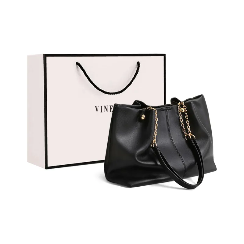 VINEY Cow Leather Handbag Shoulder Bag Tote Bag Shopping Bag Large Size Women's White-6