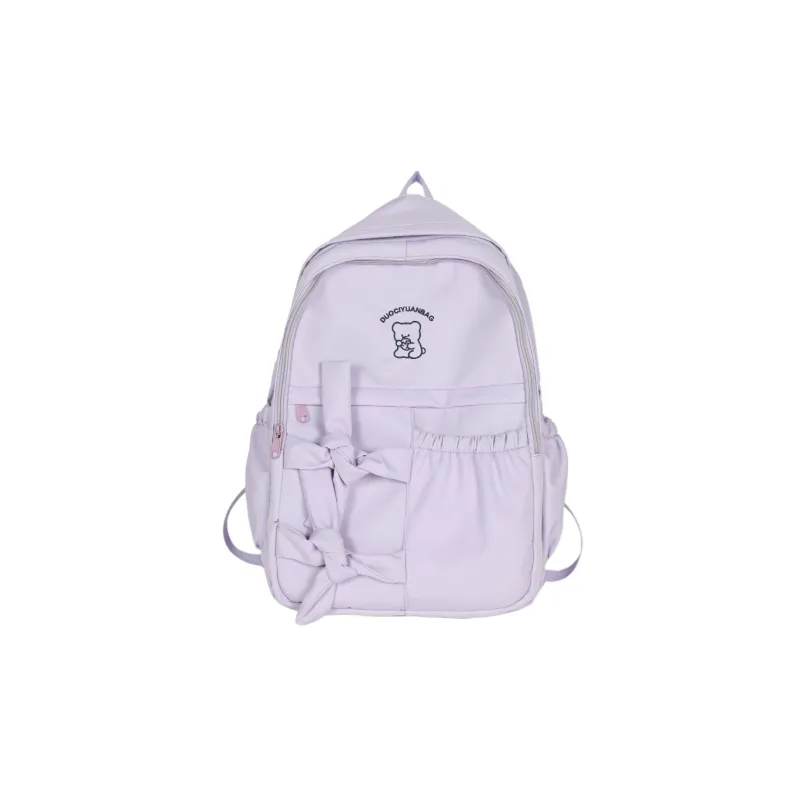 Barang Bear Nylon Backpack Regular Women's White/Black/Purple-2