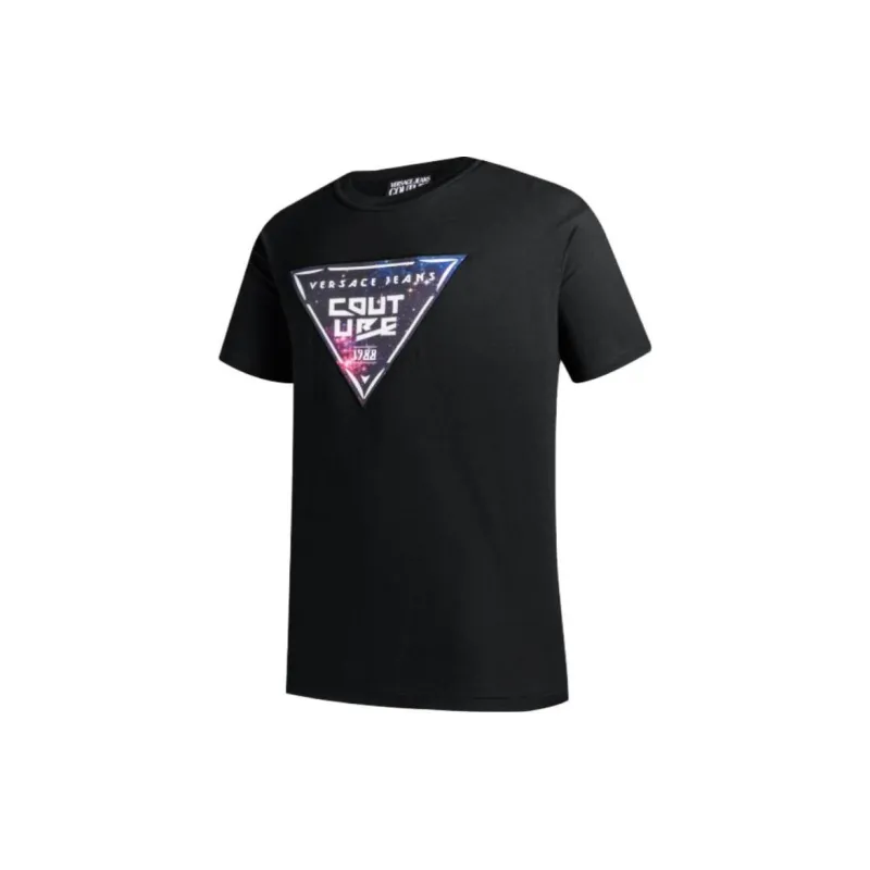 VERSACE JEANS COUTURE Logo patch Cotton T shirt-1