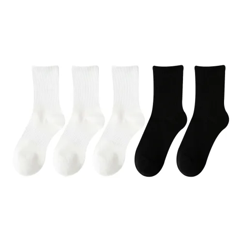 XXLLG Mid Calf Socks Unisex 5 Pack