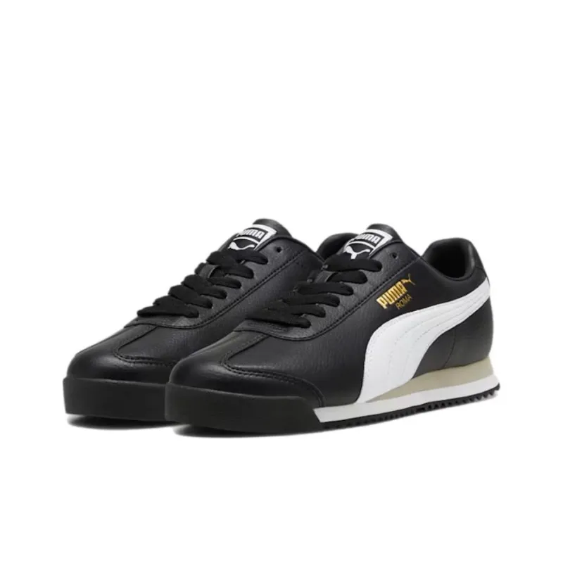 PUMA Roma 24 Anti Slip Wear Resistant Low Top Running Shoes Unisex Black White-2