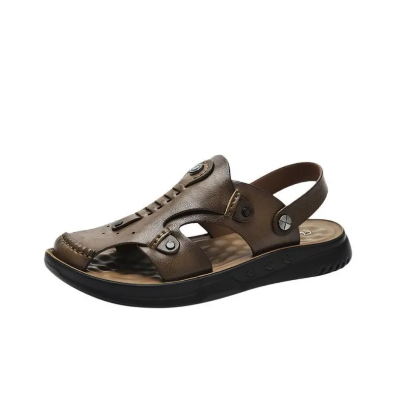 Rich birds Beach Sandals Men Black/Khaki-4