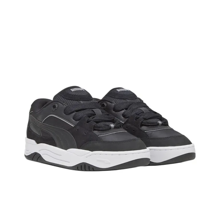 PUMA 180 Leather Anti Slip Wear Resistant Low Top Casual Shoes Unisex Black White-3