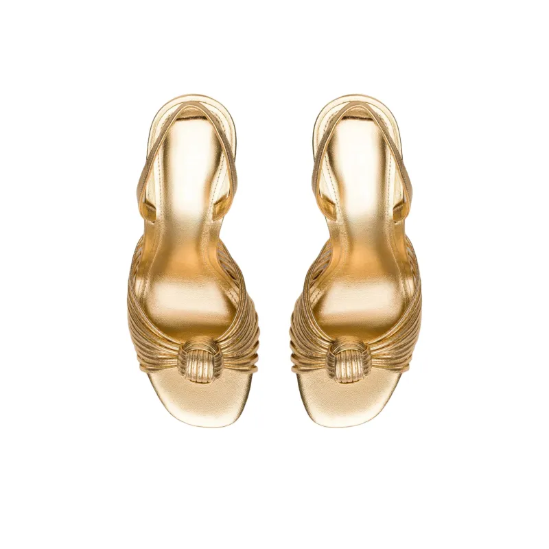 Larroude Valerie Strap Sandals 9.5cm Women's Gold-3