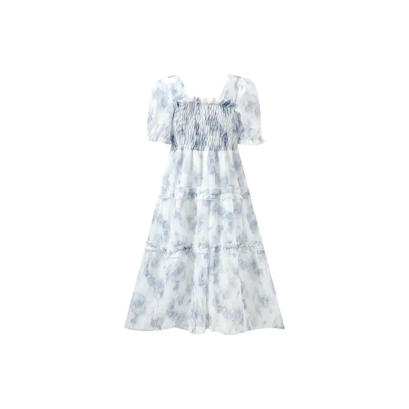 JOSR Short Sleeved Dresses Women's Blue-1