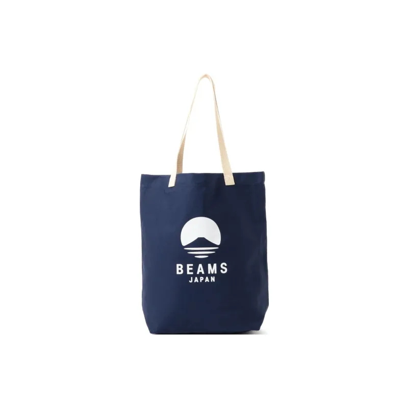 Beams Cotton Tote Bag Shopping Bag Handbag Unisex Black/Orange/Blue-6