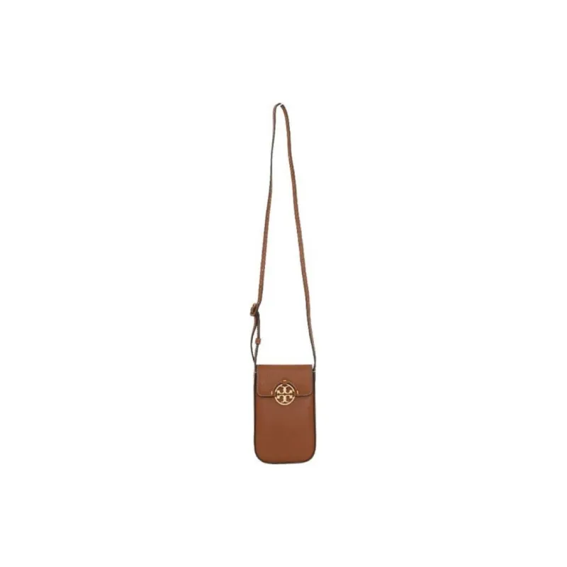 TORY BURCH Leather Mobile Phone Crossbody Bag Mini Women's Light Tea Brown-2