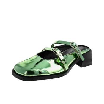 JUSTINE CLENQUET Wrap-toe Slippers Women's Green