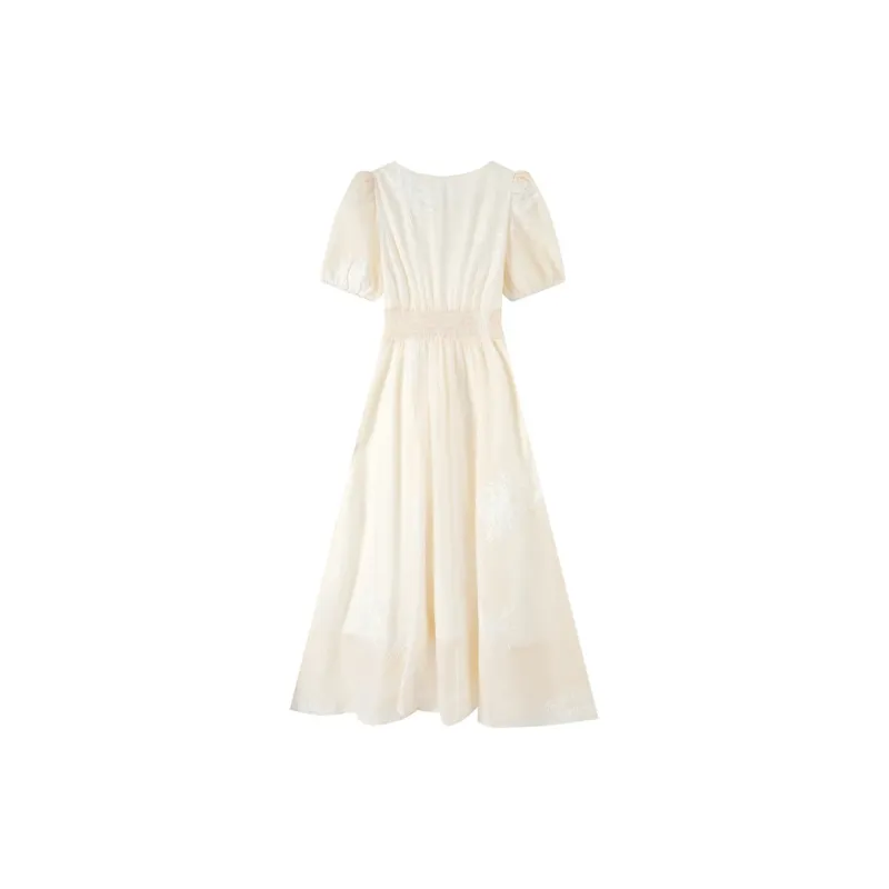 ZCDECO Short Sleeved Dress Women's Apricot-1