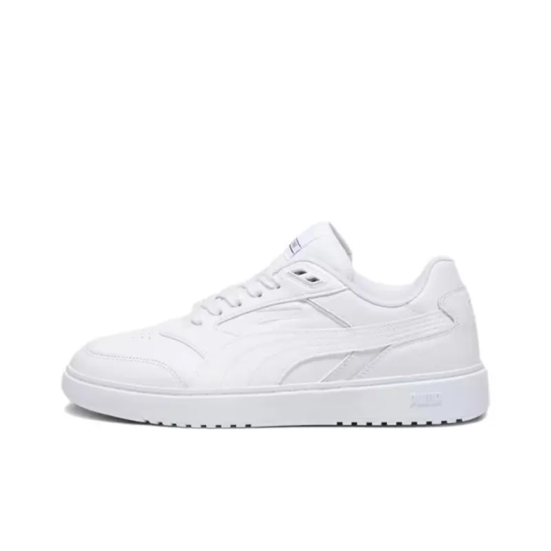 PUMA Doublecourt Anti Slip Wear Resistant Low Top Skateboard Shoes Unisex White-0