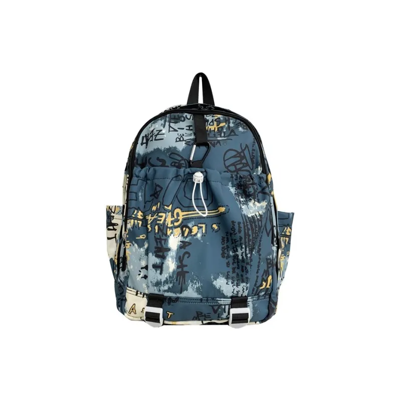 GEERDUN Composite Cloth Backpack Regular Unisex Khaki/Gray Blue/Blue Purple-7