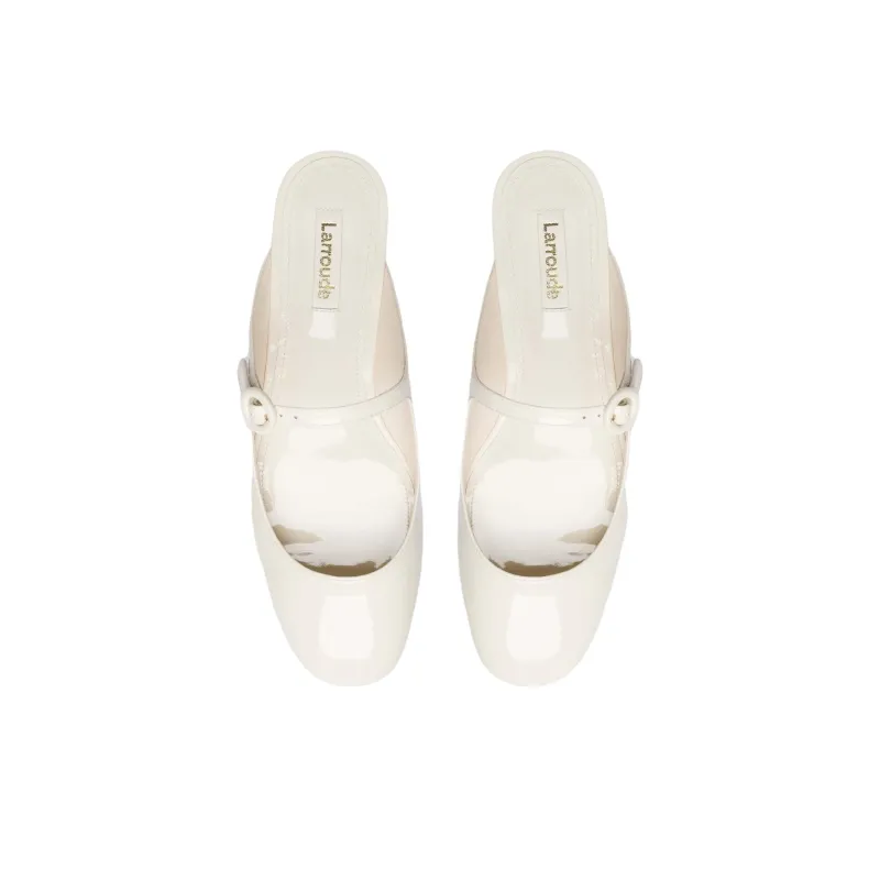 Larroude Slip-Resistant Wrap-toe Slippers Women's Ecru-3