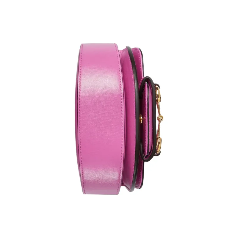 GUCCI Horsebit 1955 Leather Shoulder Bag Crossbody Bag Handbag Mini Women's Pink-6