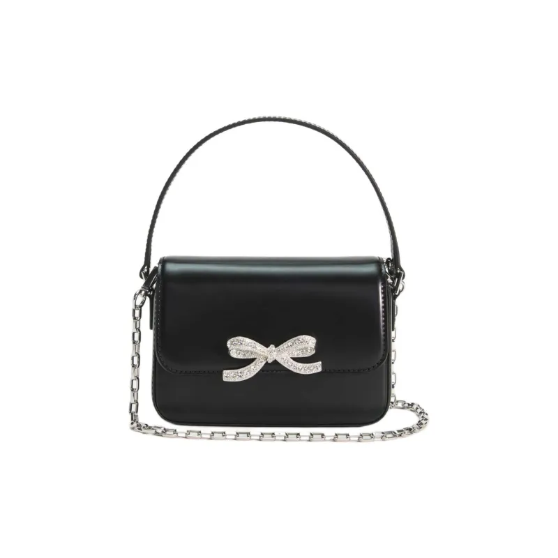 Self portrait Bow Embellished Micro Baguette Bag-1
