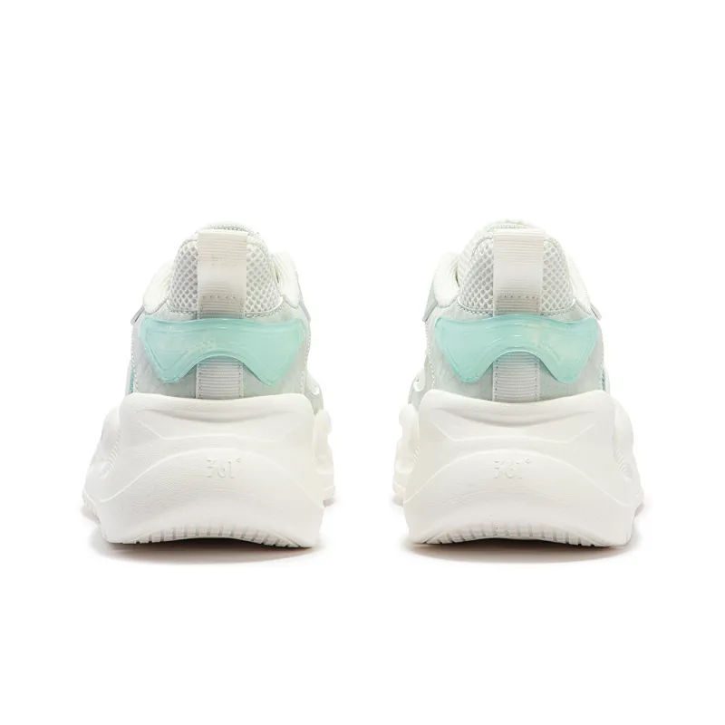 361° Breathable Lightweight Shock-absorbing And Wear-resistant. Low-Top Casual Shoes Women's Green White-4