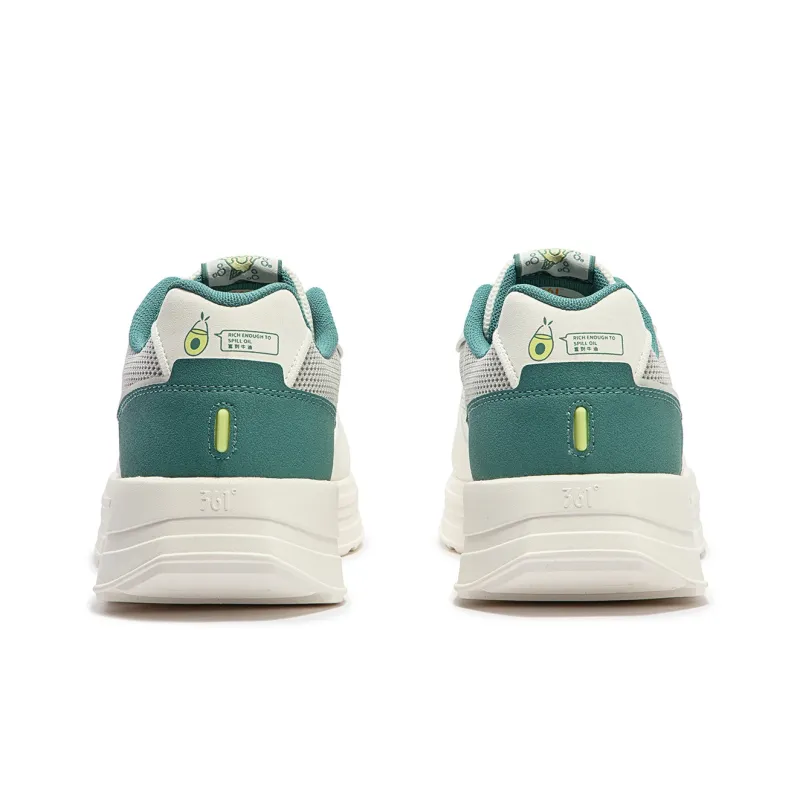 361° Cushioned Wear-Resistant Lightweight Low-Top Casual Running Shoes Men's White Green-3